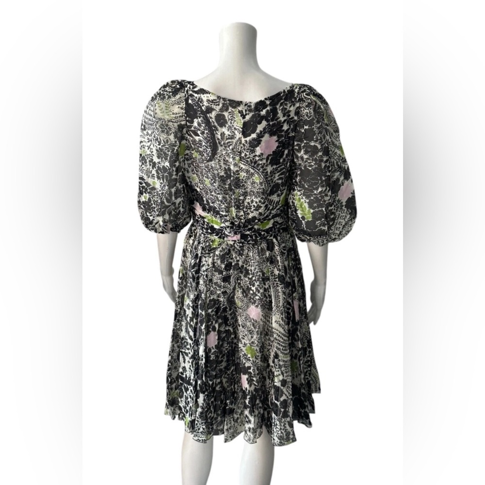 Giambattista Valli Plunging Floral Mini Chiffon Dress Size 46/US 10 NWT $3,350 - Picture 8 of 13